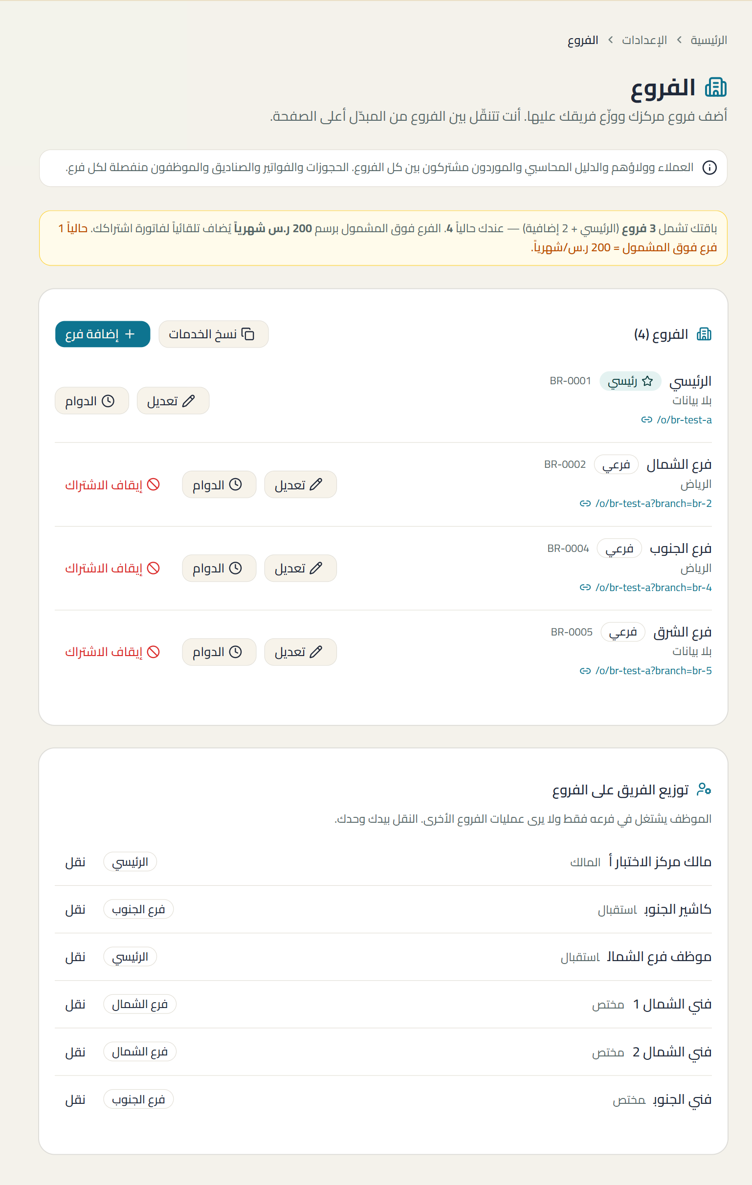 لقطة من شاشة branches